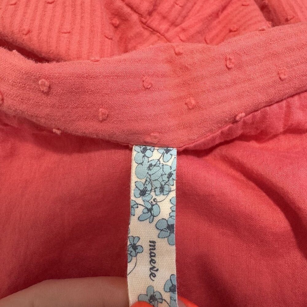 Vtg Y2K Maeve Anthropologie Dress 4 Swiss Dot Crochet Pink Orange Retro Pinup - Picture 9 of 12